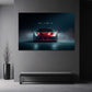 Ferrari rossa No Limits frontale in luce drammatica quadro