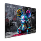 Figura di topo spruzzata di colori in Street Art quadro