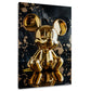 Figura dorata di topo su uno sfondo scuro decorativo quadro