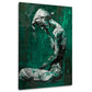 Figura femminile astratta in verde e bianco quadro