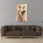 Figure astratte silhouette minimaliste toni marroni quadro
