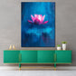 Fiore di loto rosa sfondo blu arte meditativa quadro