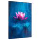 Fiore di loto rosa sfondo blu arte meditativa quadro
