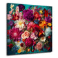 Fiori bouquet colorati rose peonie sfondo turchese quadro
