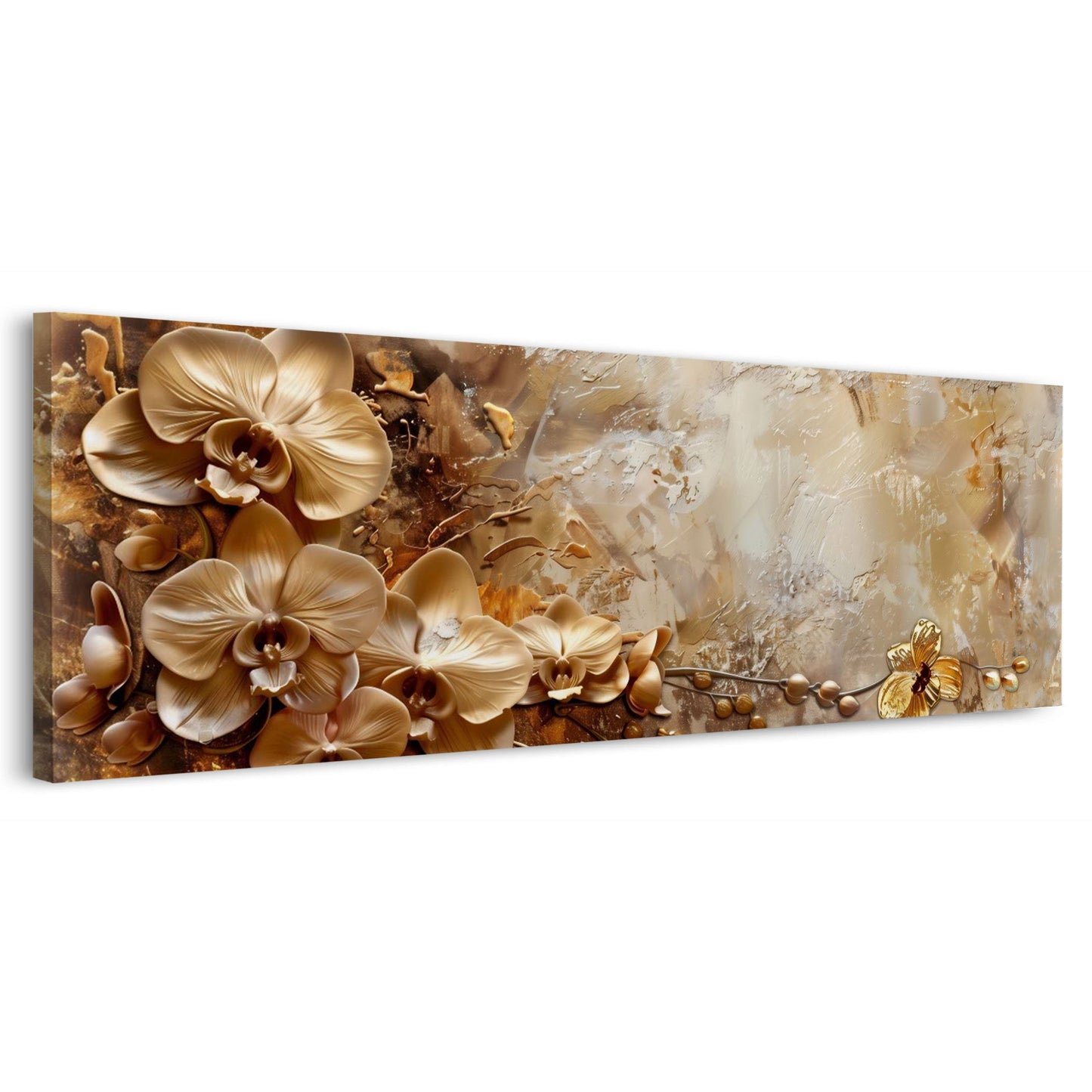 Fiori dorati astratti caldi con colori brillanti quadro