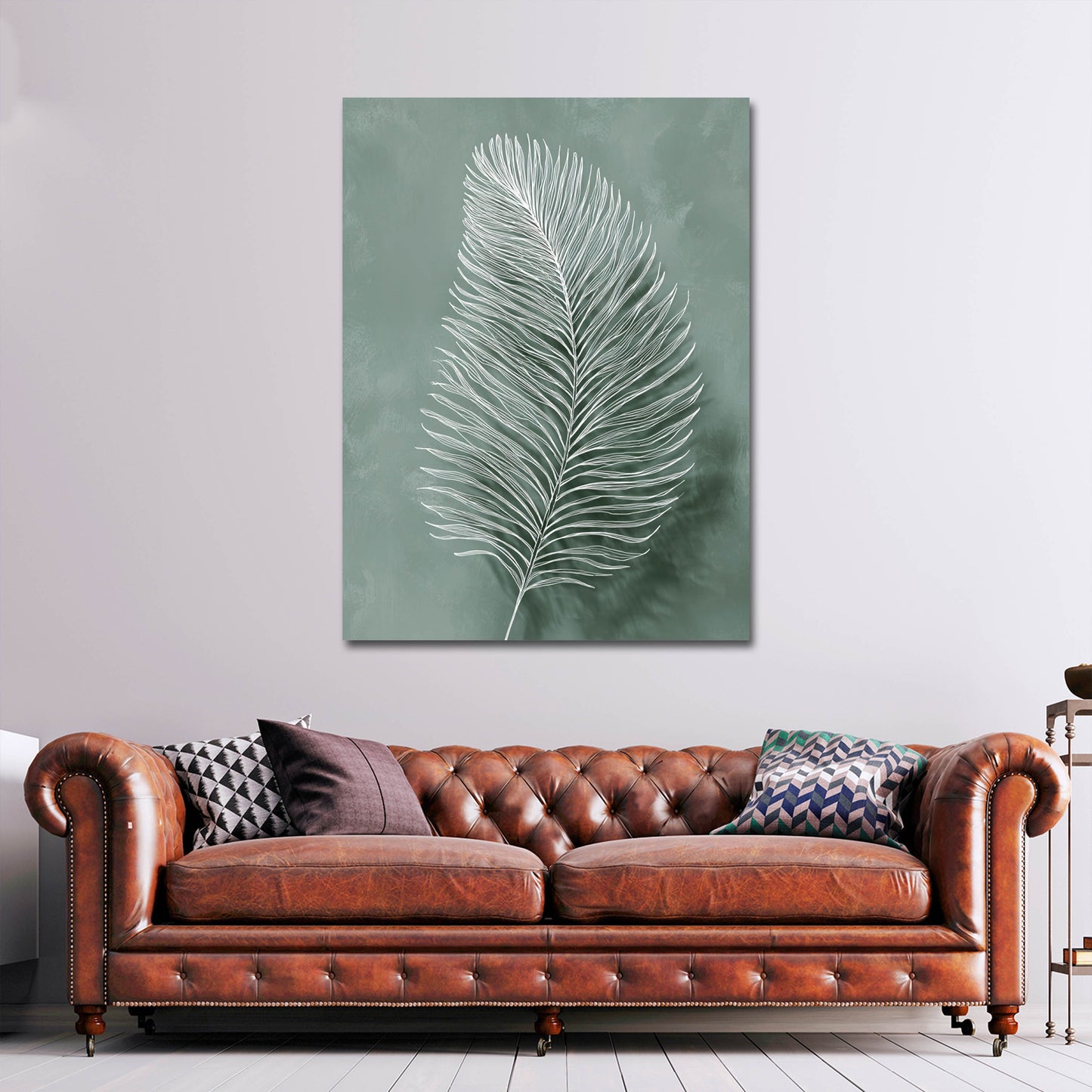 Foglia tropicale minimalista arte botanica quadro