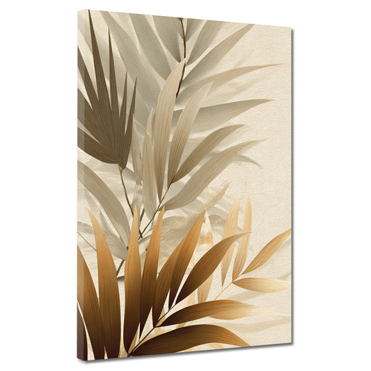 Foglie tropicali arte botanica astratta colori neutri quadro