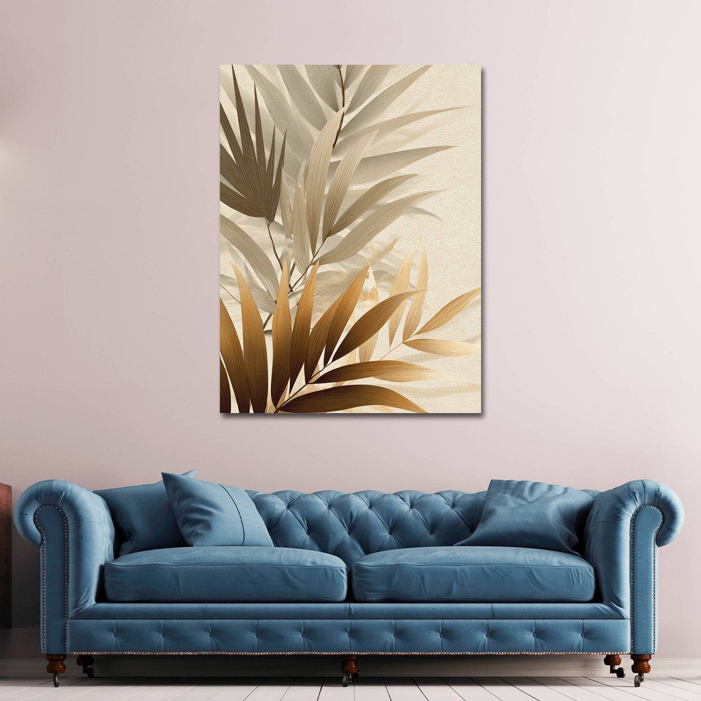 Foglie tropicali arte botanica astratta colori neutri quadro