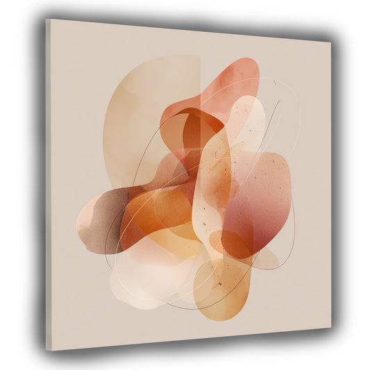 Forme astratte colori caldi arte minimalista quadro
