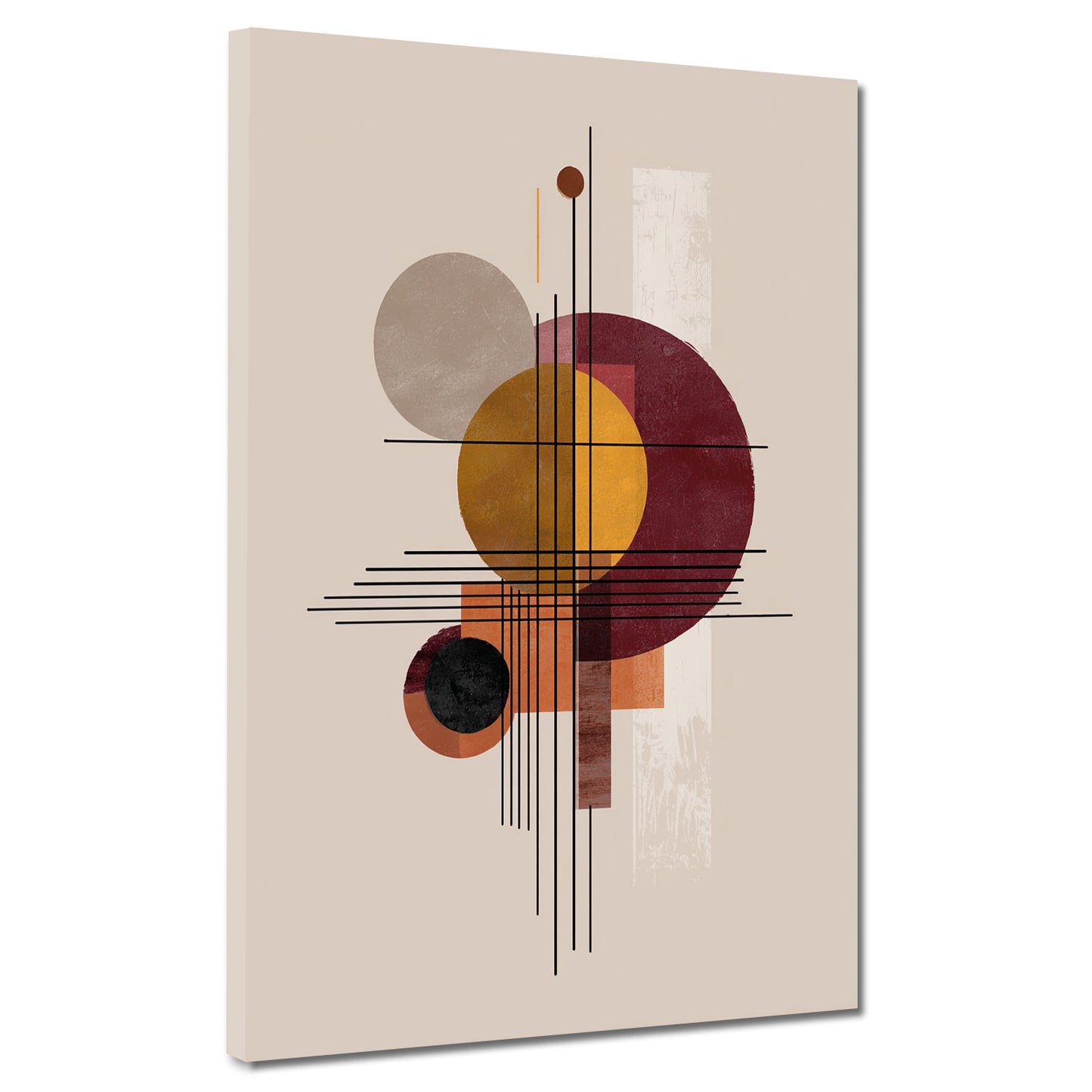 Forme minimalismo cerchi linee arte retro quadro