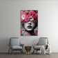 Donna con corona di fiori e Street Art quadro