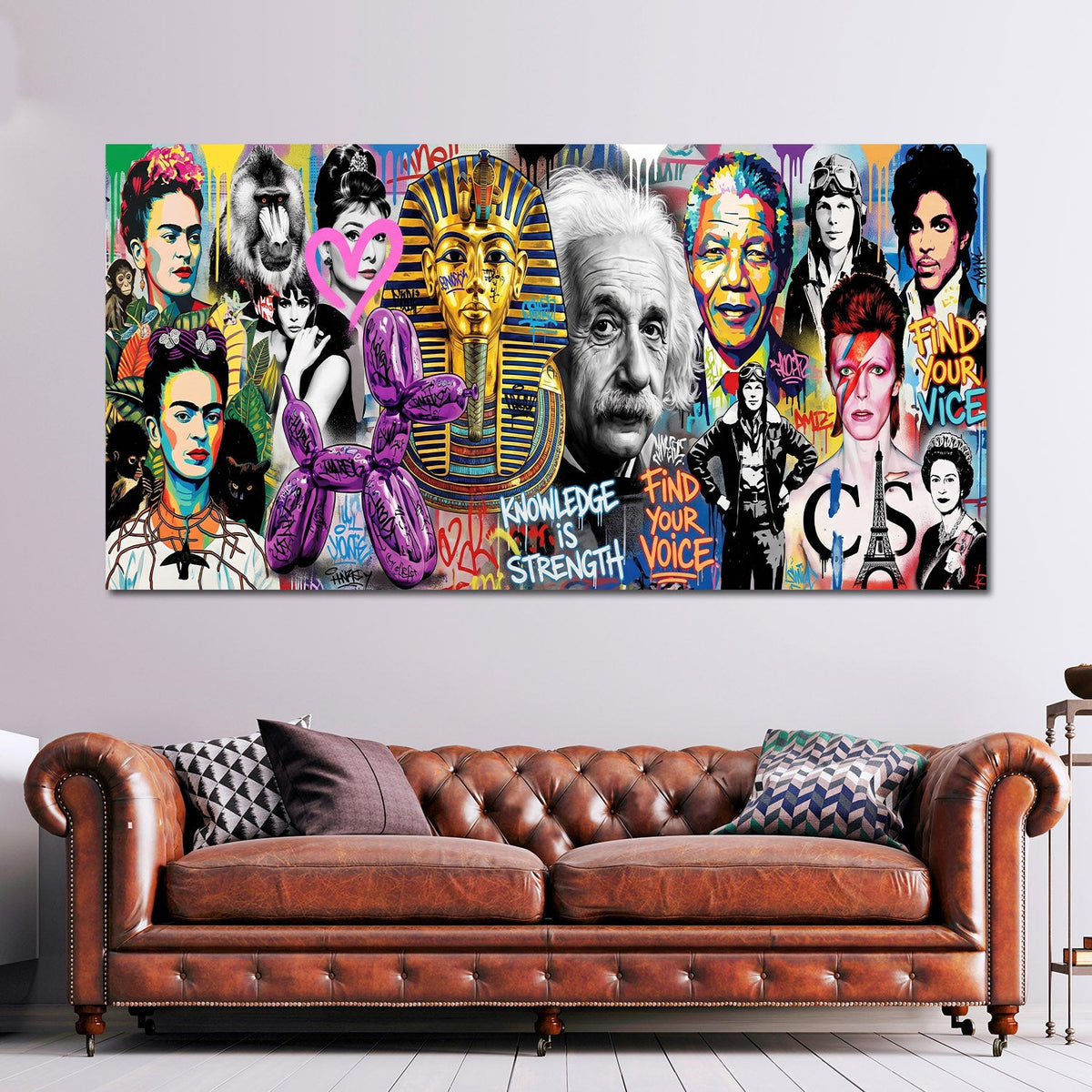 Frida Einstein Audrey Icone Pop Art Graffiti Retro quadro