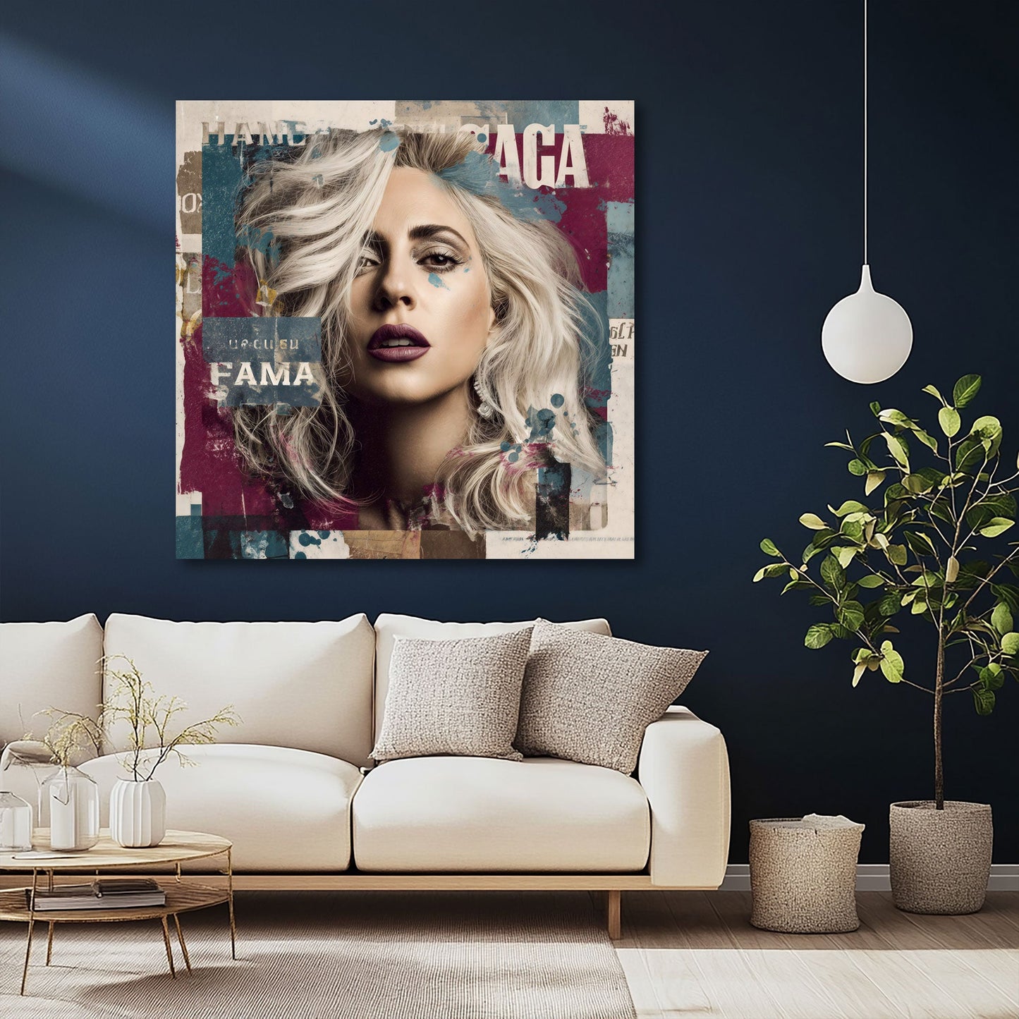 Gaga ritratto moderno con capelli biondi stile pop art quadro