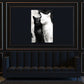 Gatti bianco e nero in dolce abbraccio armonioso quadro