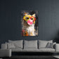 Gatto con occhiali e chewing gum pop art ritratto animale quadro