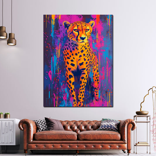 Ghepardo pop art colori vivaci quadro