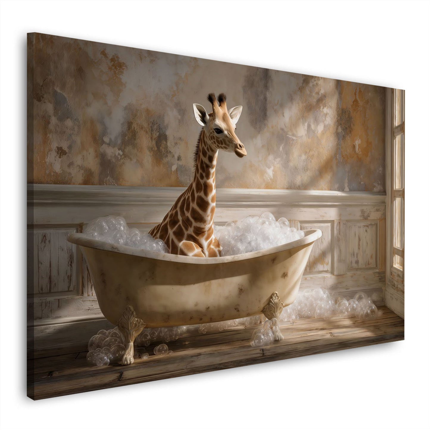 Giraffa vasca da bagno schiuma bagno vintage animale quadro