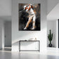 Golfista swing sport pittura astratta sfondo scuro quadro