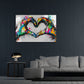Mani graffiti creano un cuore ricco di colori quadro