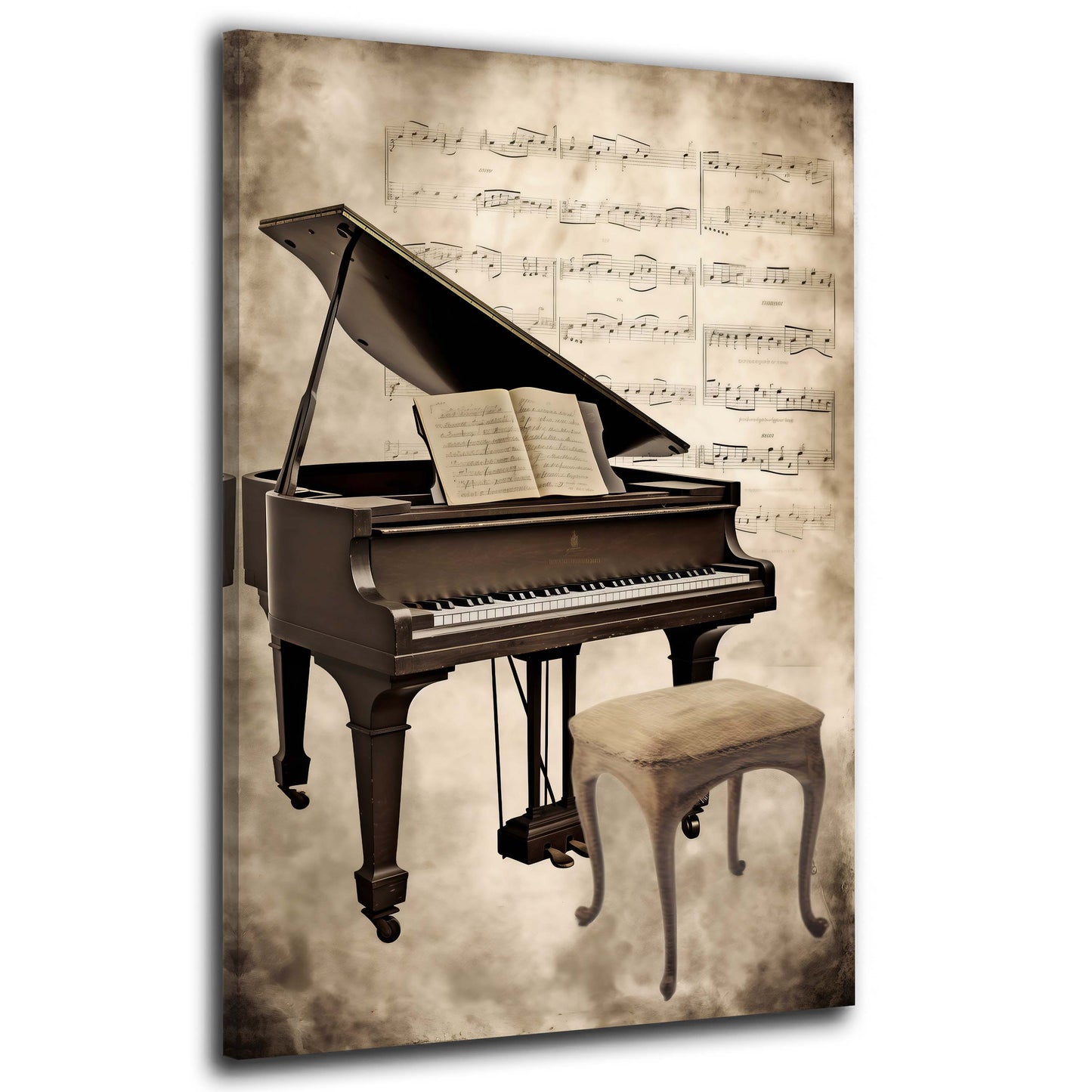 Gran coda classico e spartiti musicali stile antico quadro