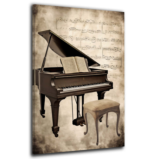 Gran coda classico e spartiti musicali stile antico quadro