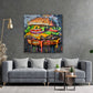 Hamburger colorato graffiti con colori brillanti quadro