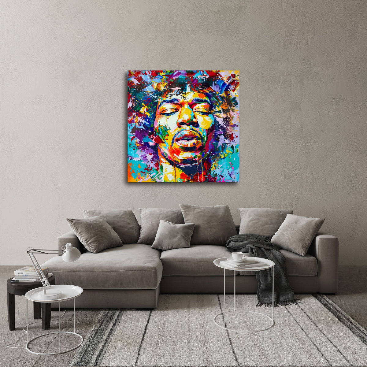 Quadro Hendrix espressivo in soggiorno