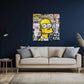 Homer con scritta Work Smart No Risk in stile graffiti quadro