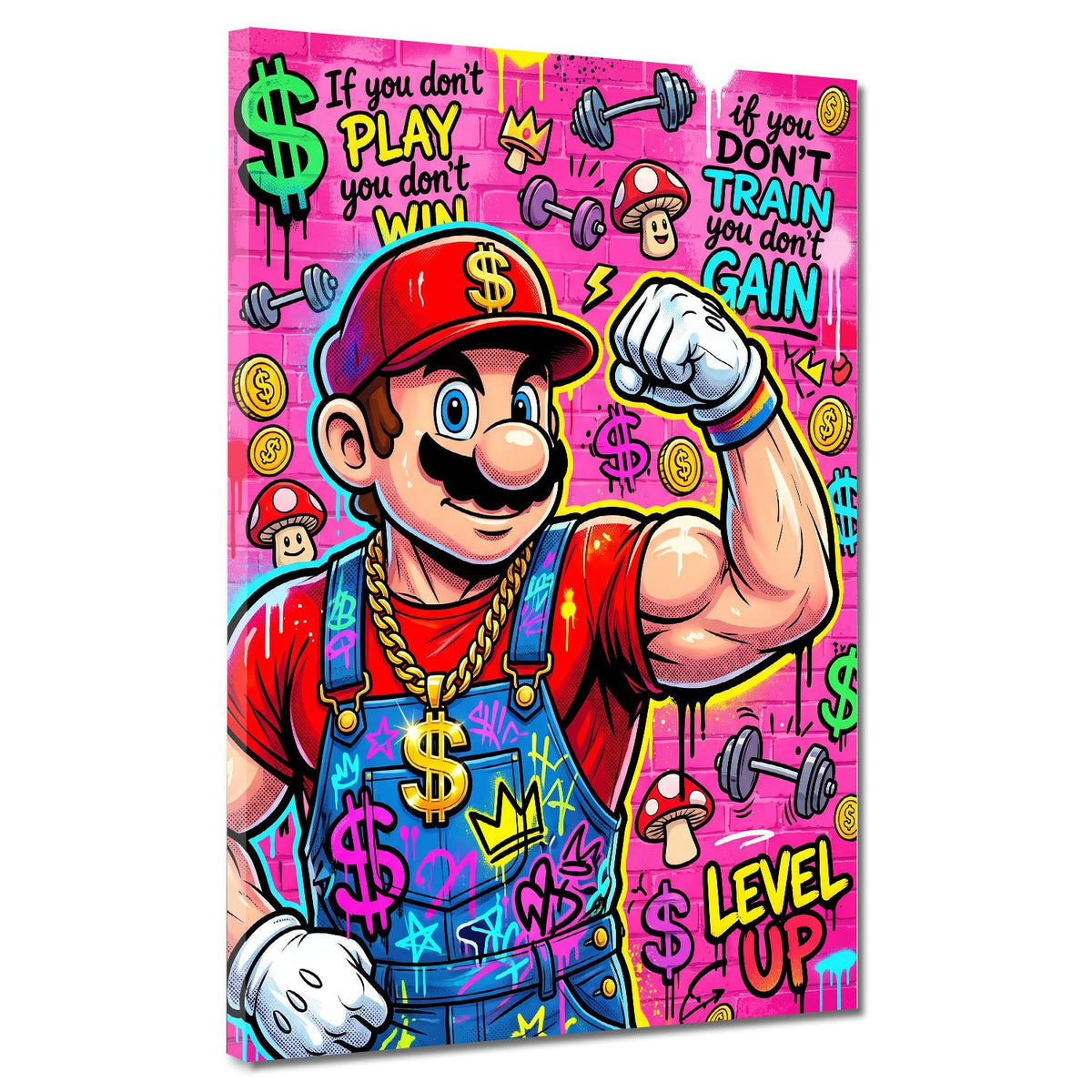 Idraulico comic con bicipiti Level Up Fitness Pop Art quadro