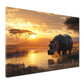 Ippopotamo paesaggio africano tramonto quadro