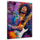 Jimi Hendrix astratto colorato dai colori vivaci quadro