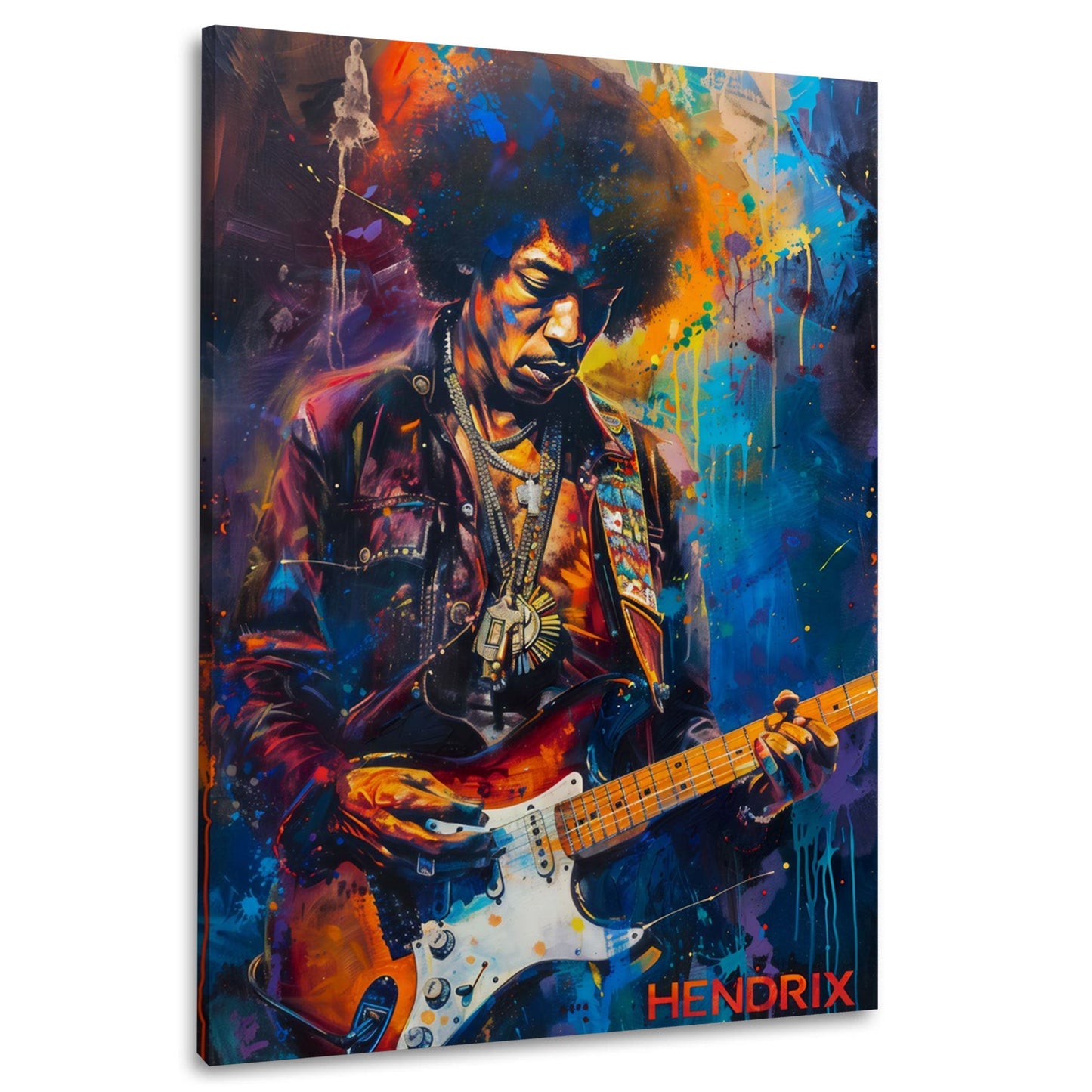 Jimi Hendrix colorato di sicuro impatto estetico quadro