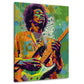 Jimi Hendrix espressivo graffiti dai toni vivaci quadro