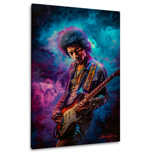 Hendrix leggenda rock colorato dai toni caldi quadro