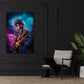 Jimi Hendrix leggenda rock colorato dai toni caldi quadro