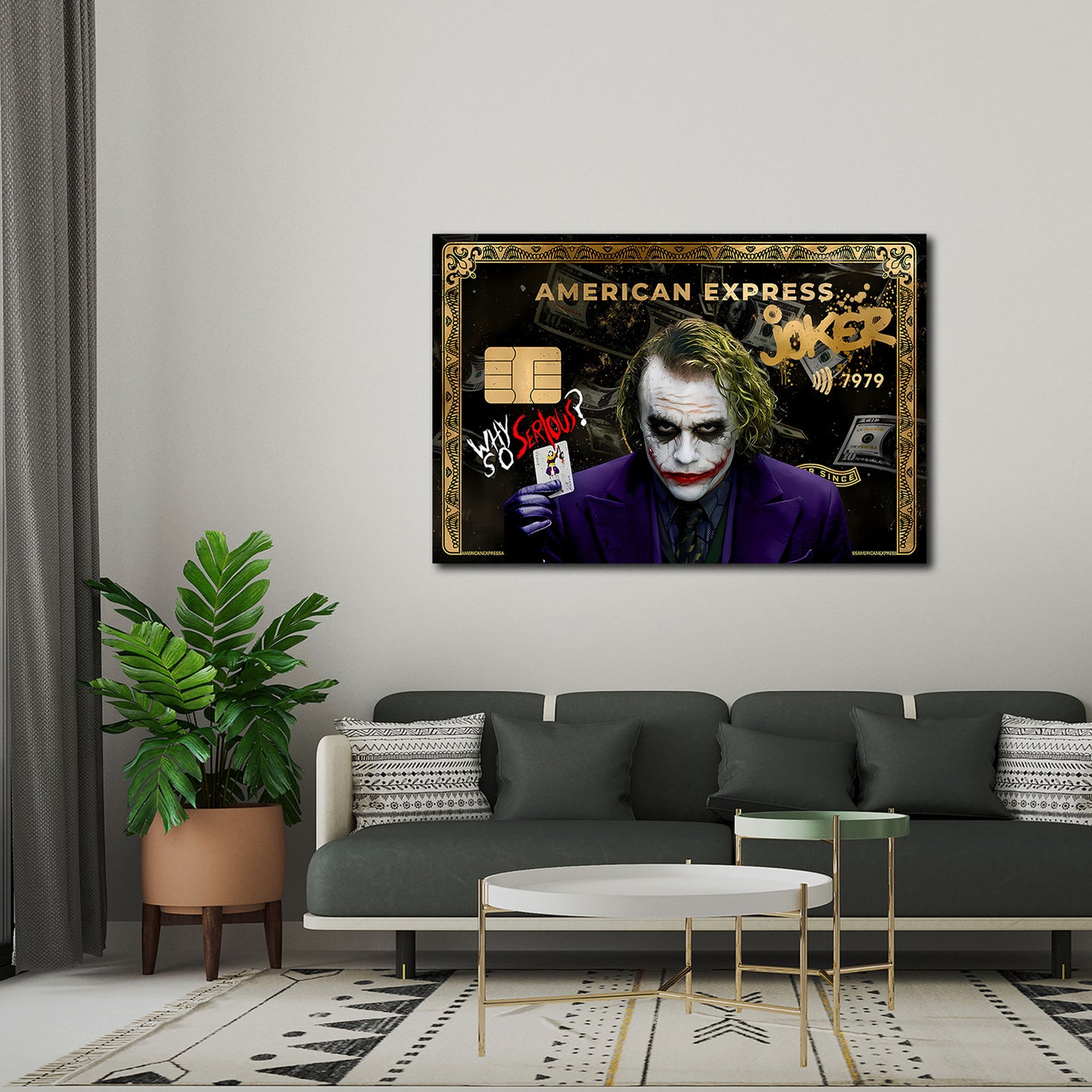 Joker carta american success denaro Pop Art quadro