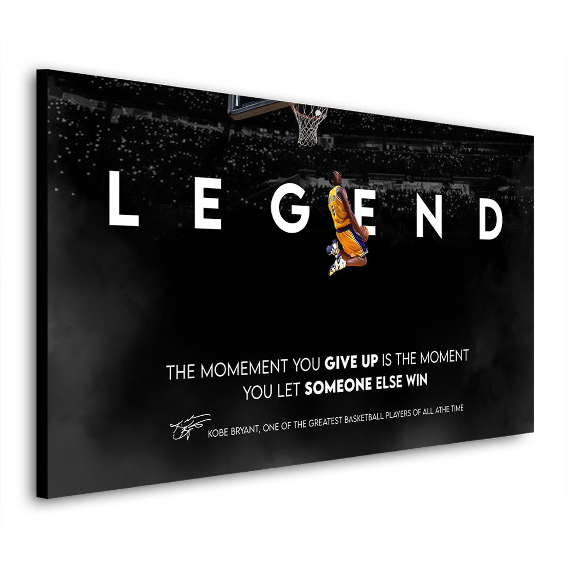 Kobe citazione motivazionale basket leggenda nera quadro