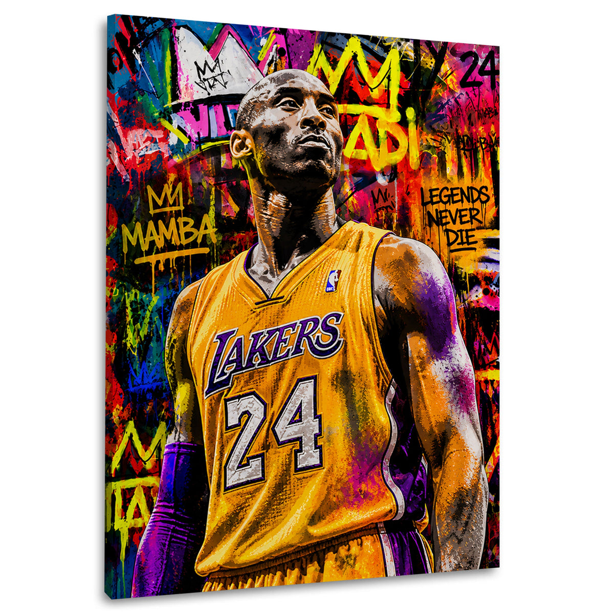 Kobe leggenda del basket in stile Graffiti Pop Art quadro