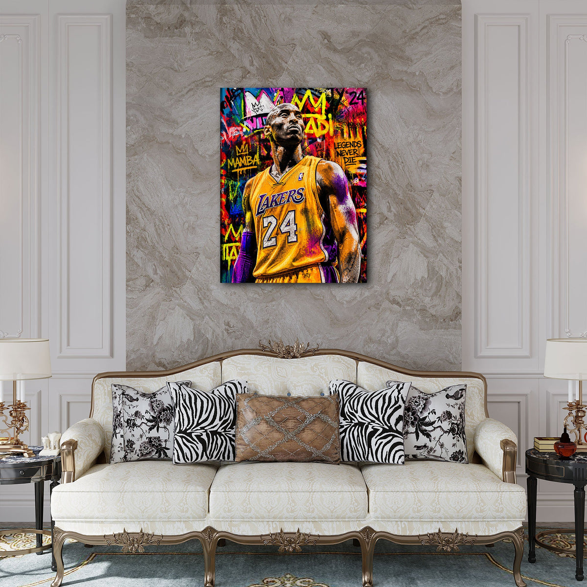 Kobe leggenda del basket in stile Graffiti Pop Art quadro