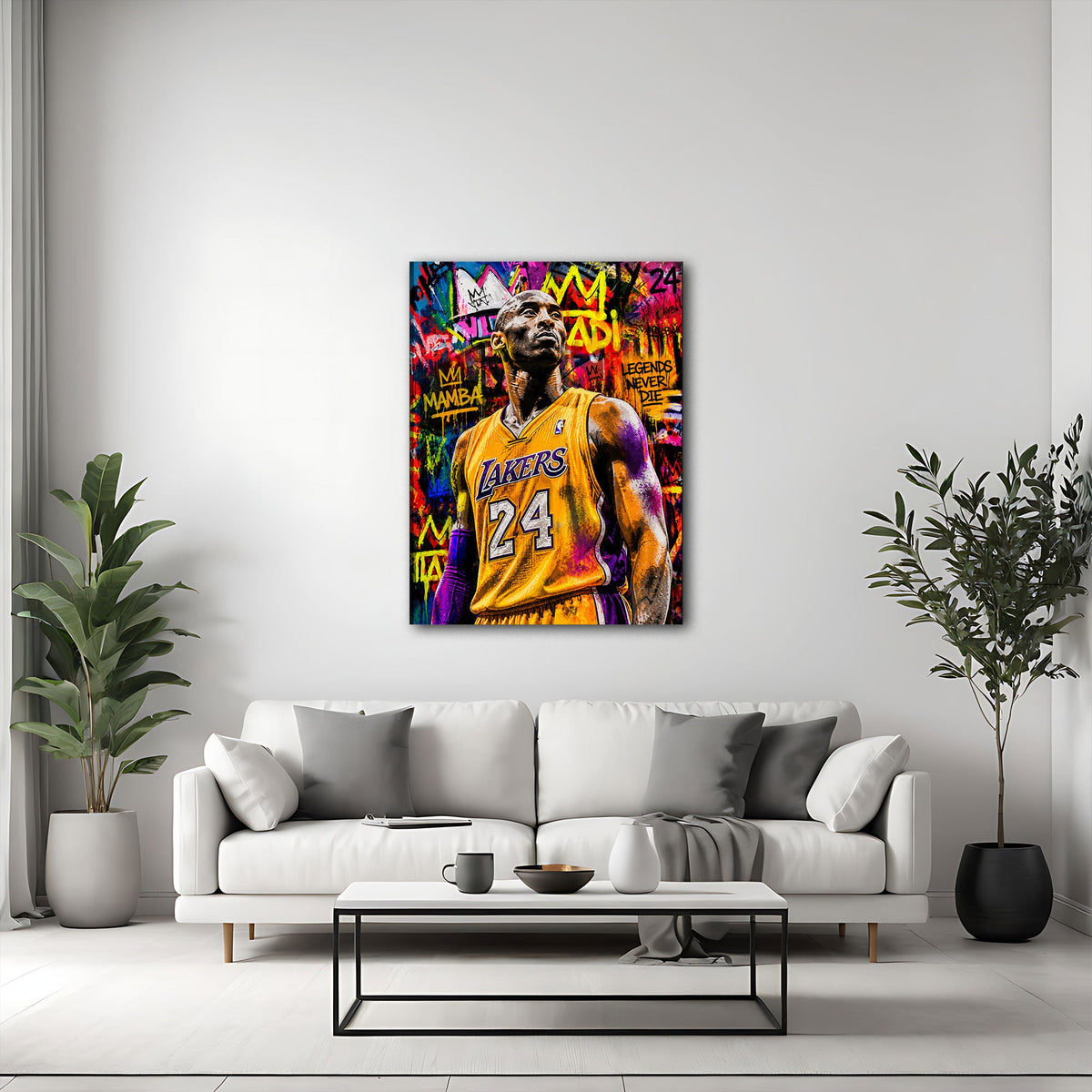 Kobe leggenda del basket in stile Graffiti Pop Art quadro