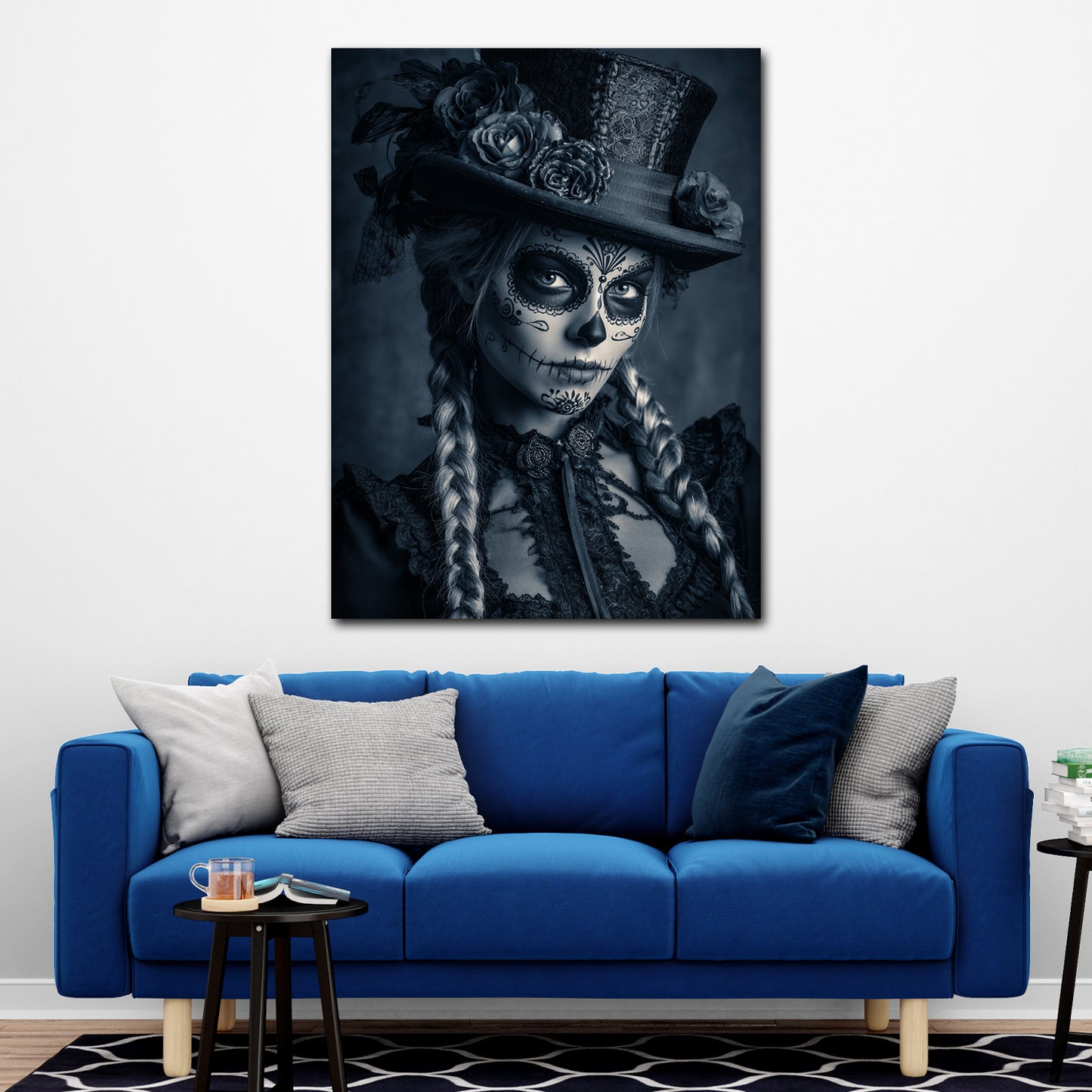 La Catrina ritratto dark con trucco teschio quadro