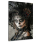 La Catrina ritratto donna con piume stile gotico quadro