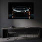 Lamborghini Aventador auto di lusso nero con dettagli arancioni quadro
