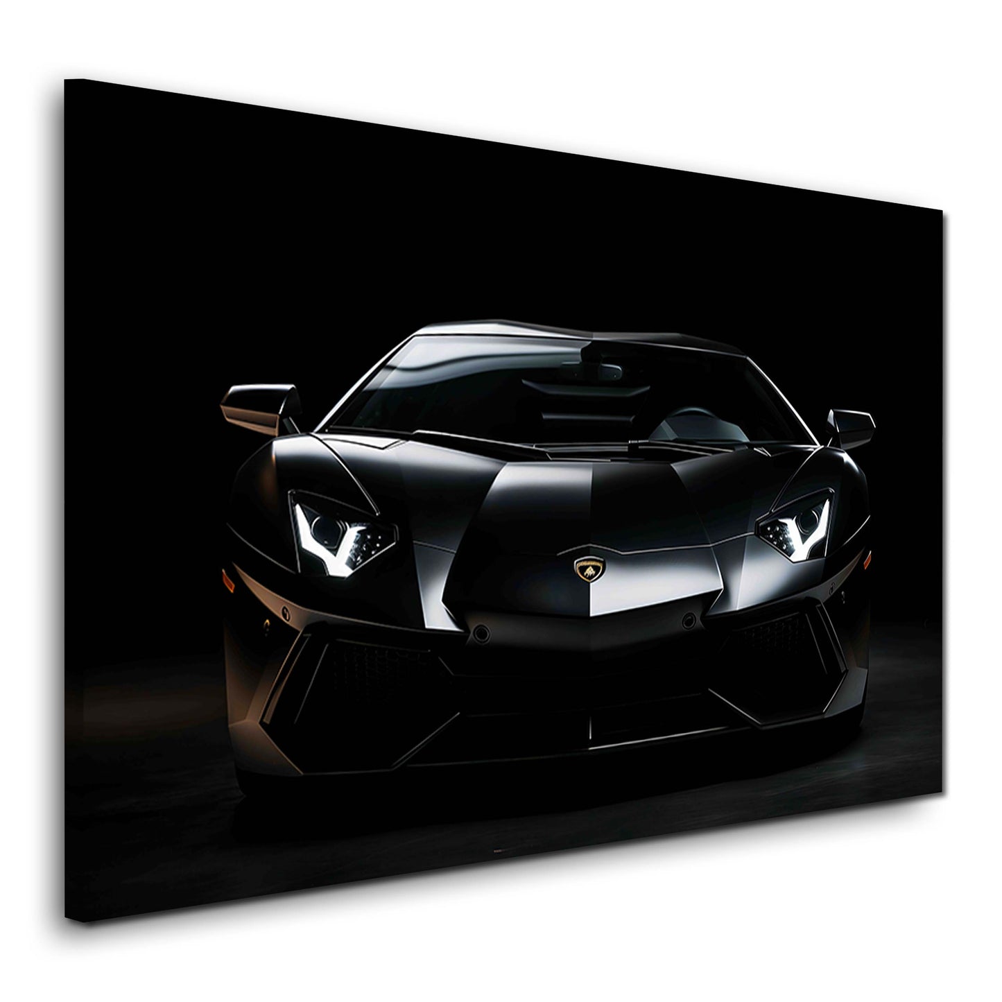 Lamborghini aventador nero supercar vista frontale lusso auto quadro