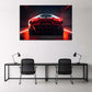 Lamborghini Aventador vista luci led rosse neon supercar quadro