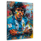Leggenda del calcio Maradona con pallone in Street Art quadro