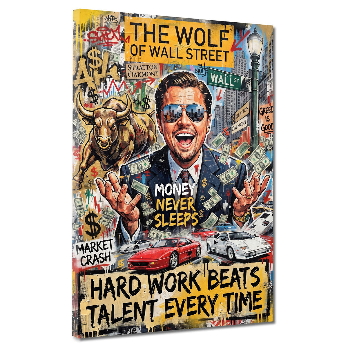 Leo Wall Street Money Never Sleeps Pop Art Graffiti quadro