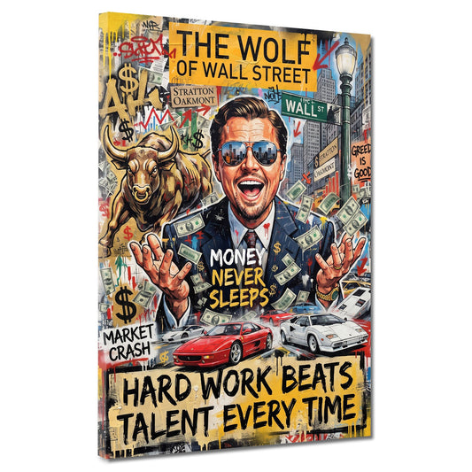 Leo Wall Street Money Never Sleeps Pop Art Graffiti quadro