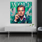 Quadro quadrato ritratto Wolf Street Art appeso in ufficio
