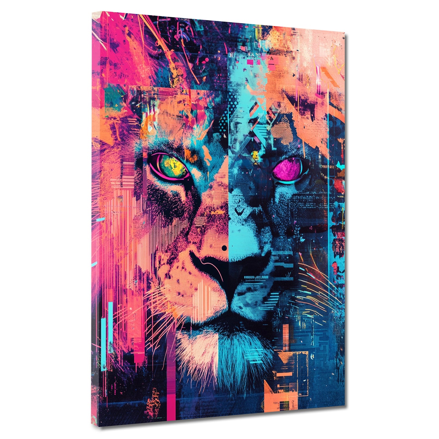 Leone arte pop colori vivaci street art quadro
